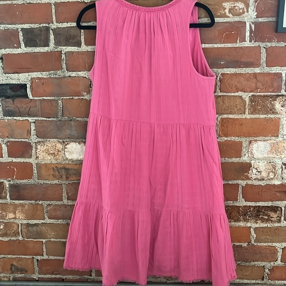 Tommy Bahama pink 100% cotton tiered dress with tassels, size M - Picture 3 of 3